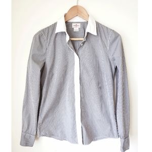 J crew Haberdashery S black stripe button down